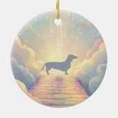 Blue Rainbow Bridge Dachshund Memorial Ornament (Achterkant)