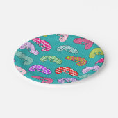 Blue Rainbow Chameleon Pattern Papieren Bordje (Gekanteld)