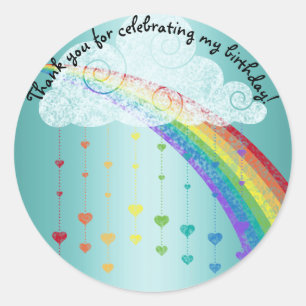 BLUE RAINBOW CLOUDS DANK U KINDEREN STICKER