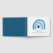 Blue Rainbow Cute Heart Baby Guest Book Gastenboek (Volledig)