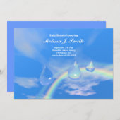 Blue Rainbow Drops voor Boy Baby shower Kaart (Voorkant / Achterkant)