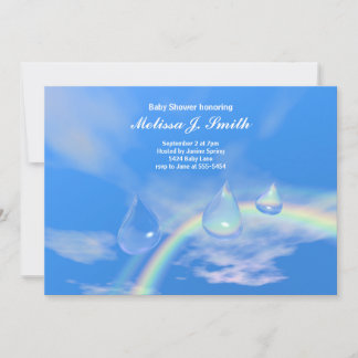 Blue Rainbow Drops voor Boy Baby shower Kaart