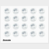 Blue Rainbow Dusty Blue Boho Baby shower Ronde Sticker (Vel)