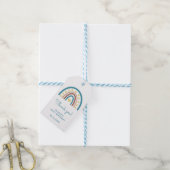 Blue Rainbow First Birthday Bedankt Cadeaulabel (Met Touw)