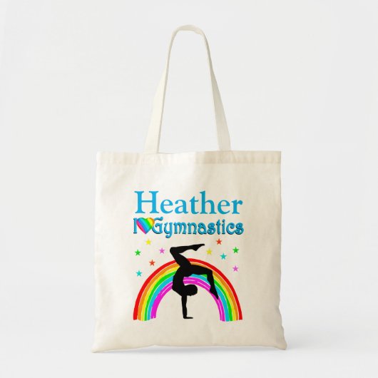 BLUE RAINBOW GEPERSONALISEERDE GYMNASTIEK CANVAS T TOTE BAG (Voorkant)