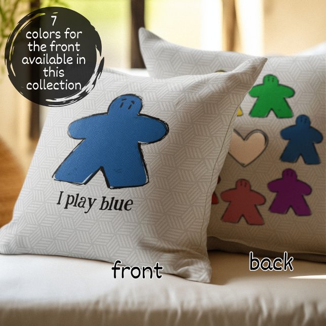 Blue Rainbow Meeple bordspel Liefde Kussen (Creator heeft geüpload)