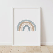 Blue Rainbow Neutral Boy Nursery Decor Poster