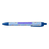 Blue Rainbow Rain Clouds Persoonlijke naam Zwarte Inkt Pen (Bodem)