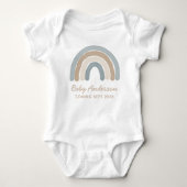 Blue Rainbow Zwangerschap Aankondiging Baby Bodysu Romper (Voorkant)