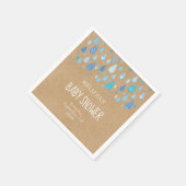  Blue Raindrops Baby shower / Sprinkle Boho Servet (Hoek)