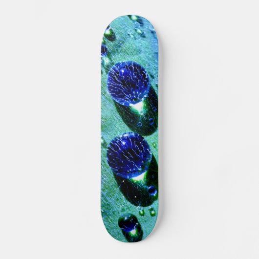 Blue Raindrops Water Pearls Macro Funny Photo - Skateboard (Voorkant)