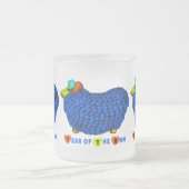 Blue Ram Chinese Year Zodiac Frosted Glass M Matglas Koffiemok (Center)