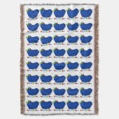 Blue Ram Chinese Year Zodiac Throw Blanket Deken (Voorkant Verticaal)