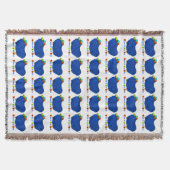 Blue Ram Chinese Year Zodiac Throw Blanket Deken (Voorkant)