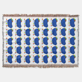 Blue Ram Chinese Year Zodiac Throw Blanket Deken
