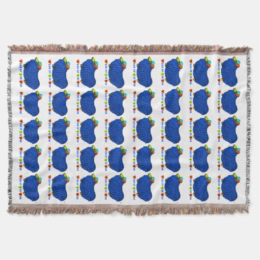 Blue Ram Chinese Year Zodiac Throw Blanket Deken (Voorkant)