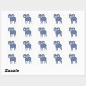 Blue Ram Silhouette Vierkante Sticker (Vel)