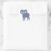 Blue Ram Silhouette Vierkante Sticker (Tas)