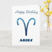 Blue Ram Zodiac tekenen gelukkige verjaardag Kaart (Gele Bloem)