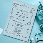 blue Ramadan Bow doodle ramadan iftar invitation Kaart