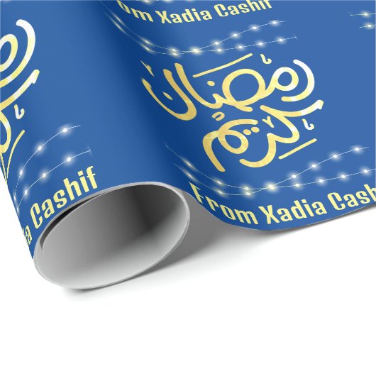Blue Ramadan Kareem Ramadan Mubarak Cadeaupapier (Rol Hoek)