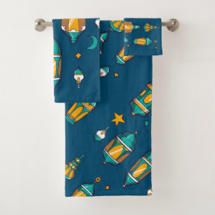 Blue Ramadan-lantaarn Bad Handdoek