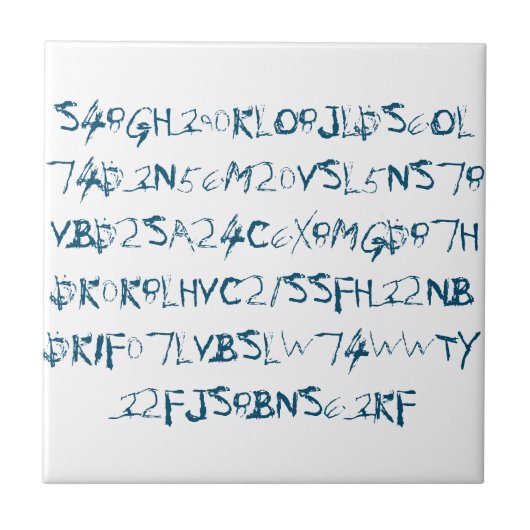 Blue Random Numbers Letters Funky Tegeltje (Voorkant)