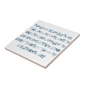 Blue Random Numbers Letters Funky Tegeltje (Zijkant)