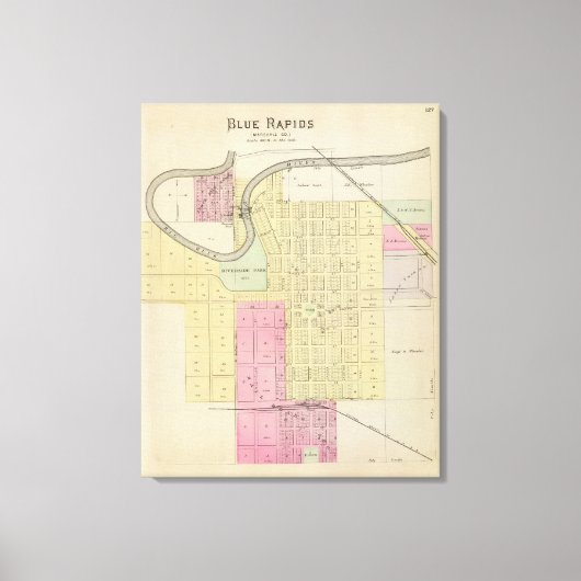 Blue Rapids, Marshall County, Kansas Canvas Afdruk (Voorkant)