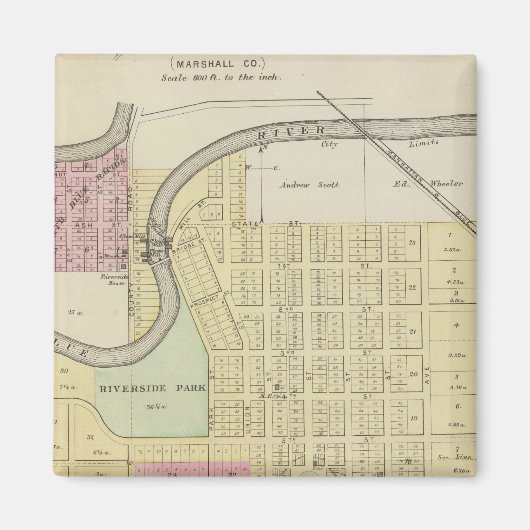 Blue Rapids, Marshall County, Kansas Magneet (Voorkant)