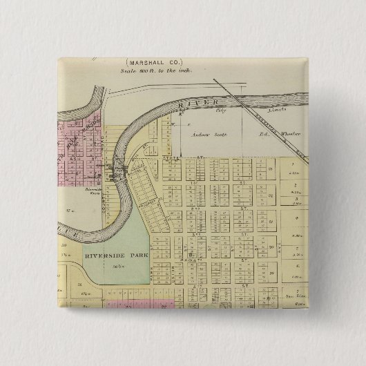 Blue Rapids, Marshall County, Kansas Vierkante Button 5,1 Cm (Voorkant)