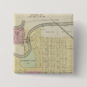 Blue Rapids, Marshall County, Kansas Vierkante Button 5,1 Cm