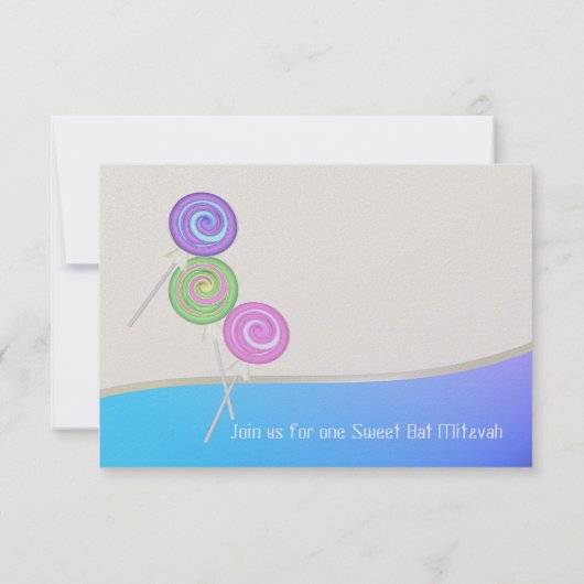 Blue Raspberry Snoep Bat Mitswa Response Kaart (Achterkant)