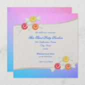 Blue Raspberry Snoep Bat Mitzvah Kaart (Voorkant / Achterkant)