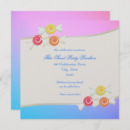 Blue Raspberry Snoep Bat Mitzvah Kaart (Voorkant / Achterkant)