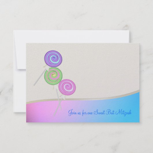 Blue Raspberry Snoep Bat Mitzvah RSVP (Achterkant)