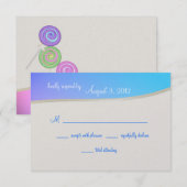 Blue Raspberry Snoep Bat Mitzvah RSVP Kaartje (Voorkant / Achterkant)