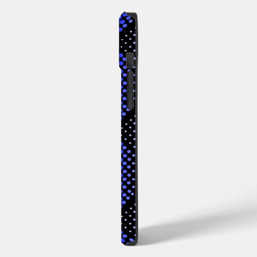 Blue Raster Pattern 01 Black BG Case-Mate iPhone Case (Achterkant / Links)