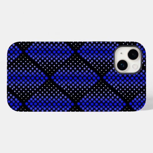 Blue Raster Pattern 01 Black BG Case-Mate iPhone Case (Achterkant (horizontaal))