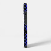 Blue Raster Pattern 01 Black BG iPhone Hoesje (Linkerkant)