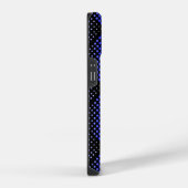 Blue Raster Pattern 01 Black BG iPhone Hoesje (Rechterkant)