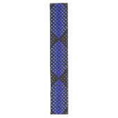 Blue Raster Pattern 01 Black BG Lange Tafelloper (Voorkant)