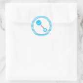 Blue Rattle | Baby shower Favor Sticker (Tas)