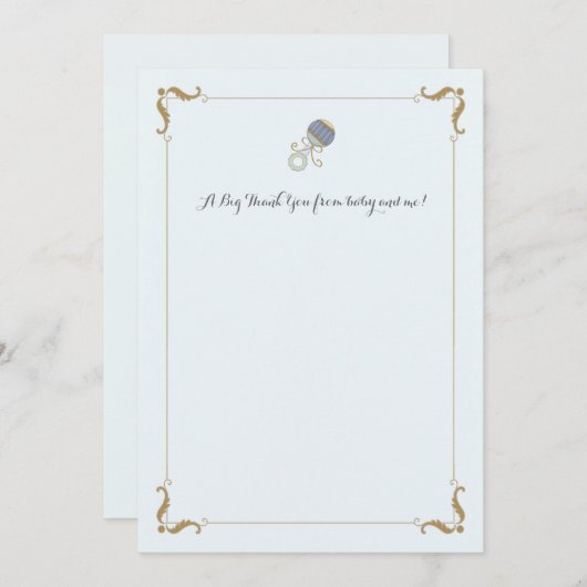 Blue Rattle Bedankt voor je notiecard Notitiekaartje (Voorkant / Achterkant)