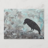 Blue Raven Crow abstract briefkaart (Voorkant)