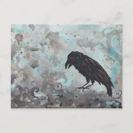 Blue Raven Crow abstract briefkaart (Voorkant)