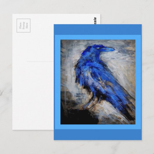 Blue Raven door Sharles Briefkaart (Voorkant / Achterkant)