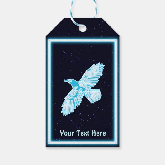 Blue Raven op sterren Cadeaulabel (Voorkant)