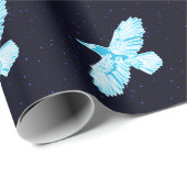 Blue Raven op sterren Cadeaupapier (Rol Hoek)