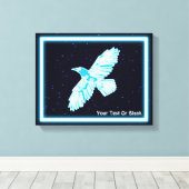 Blue Raven op sterren Canvas Afdruk (Insitu (Houten vloer))